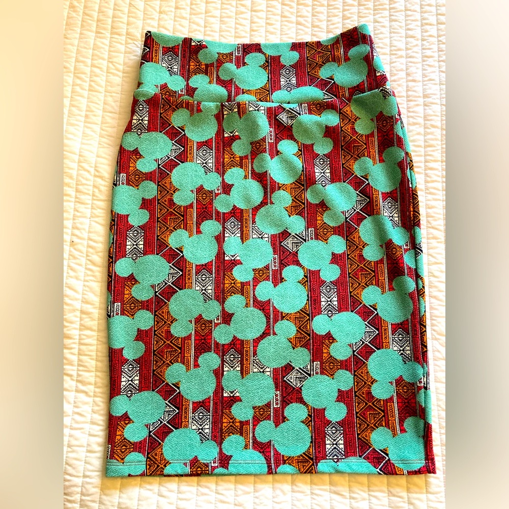 LuLaRoe Disney Mickey Mouse Pull-on Cassie Pencil Skirt Women’s Size M Geometric
